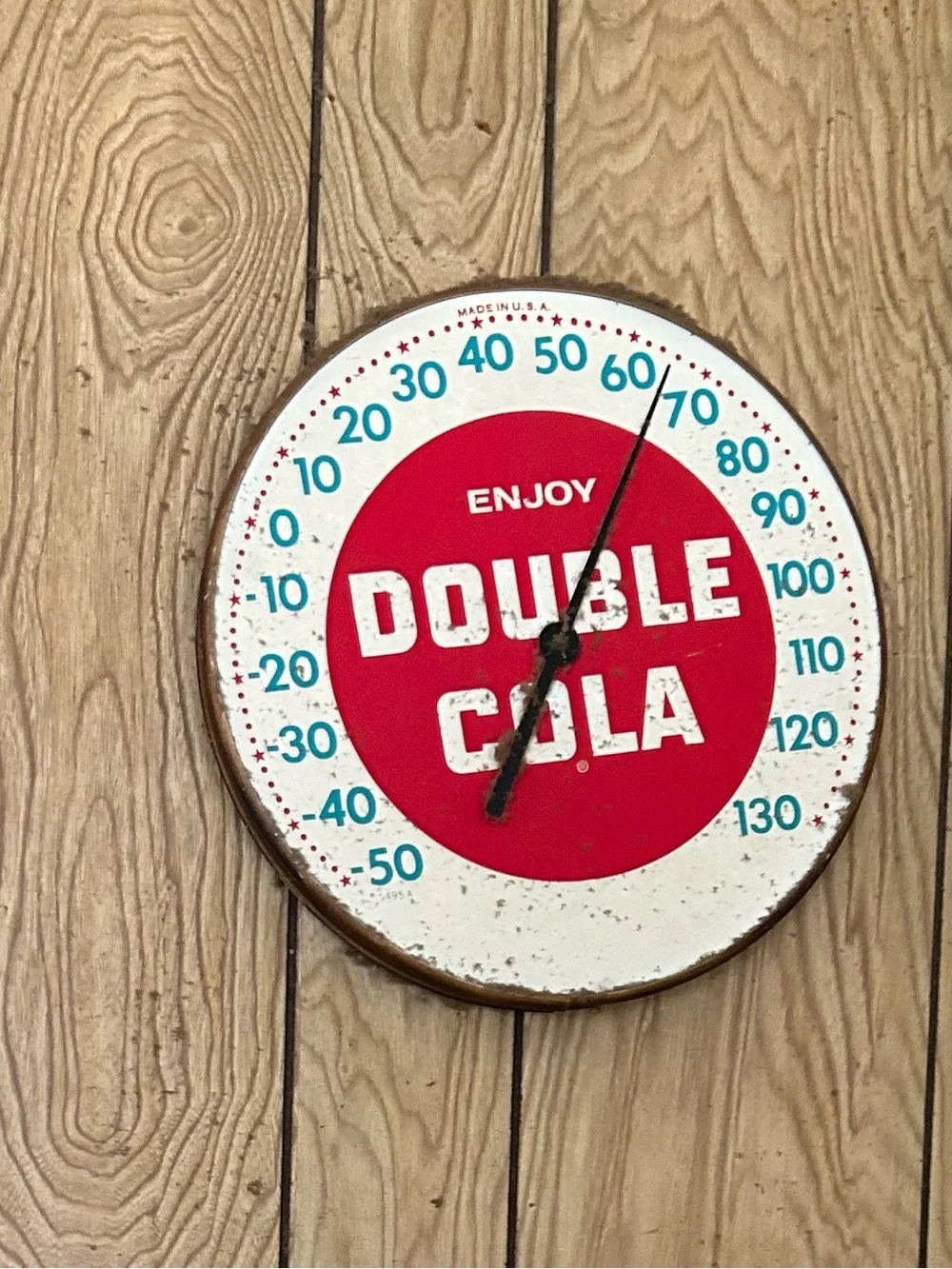 Double Cola Retro Wall Clock in Red and White
